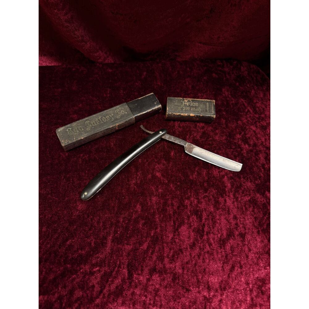 Vintage The Conqueror Straight Razor with Original Box Sun Cutlery Co. Germany